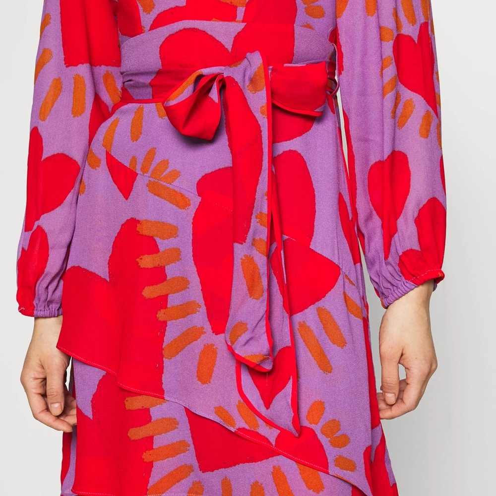Farm Rio Red and Purple Midi Dress - Picture 2 of 3